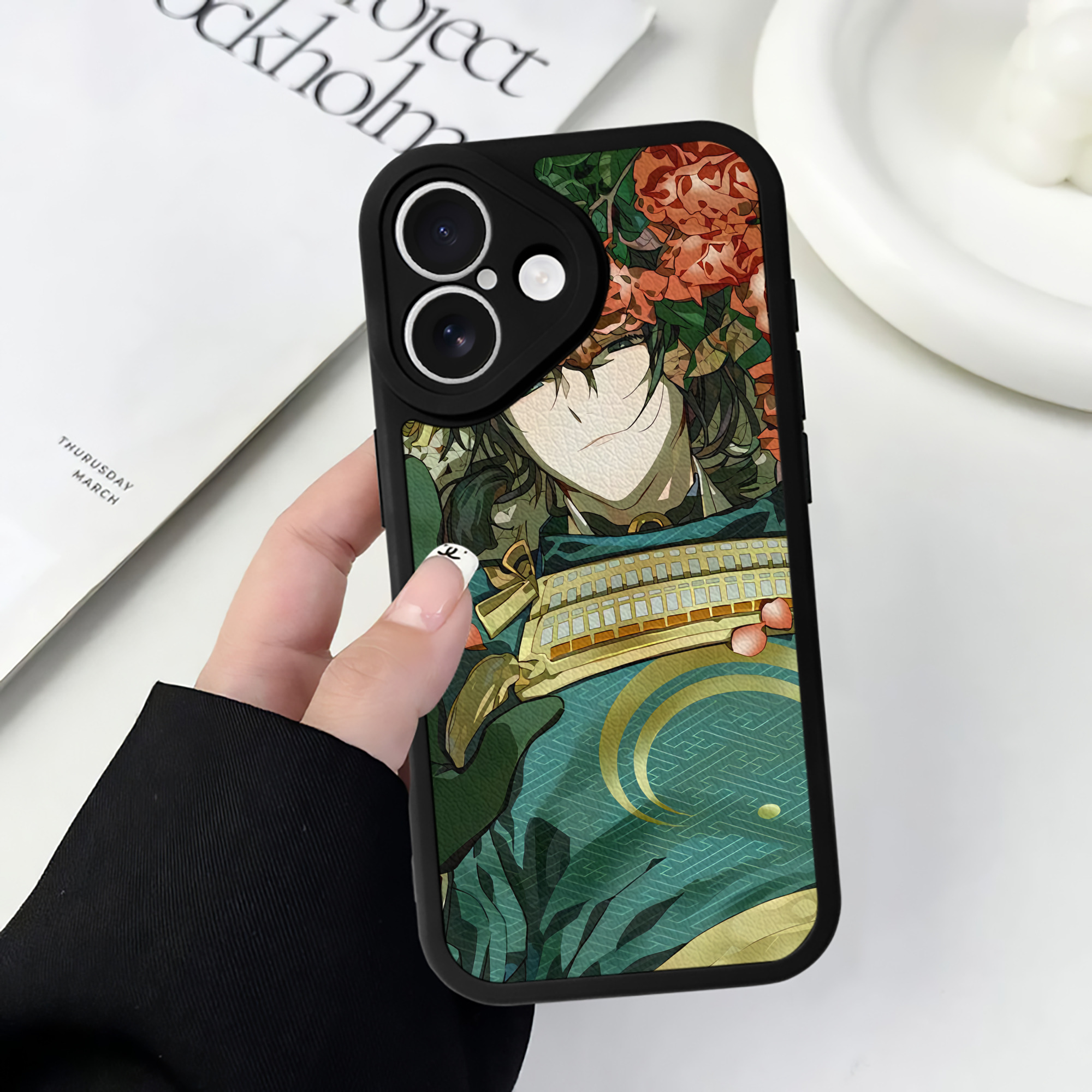 （画像用） 刀剣乱舞 Touken Ranbu 【iPhone 16シリーズ対応】シリコンスマホケース（レザー調） 材質：シリコン
